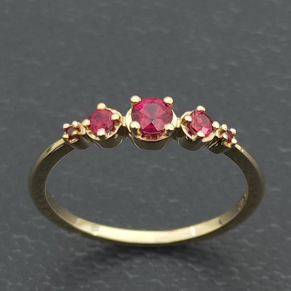 18K Yellow Gold 0.23ct Ruby Engagement Ring for Women