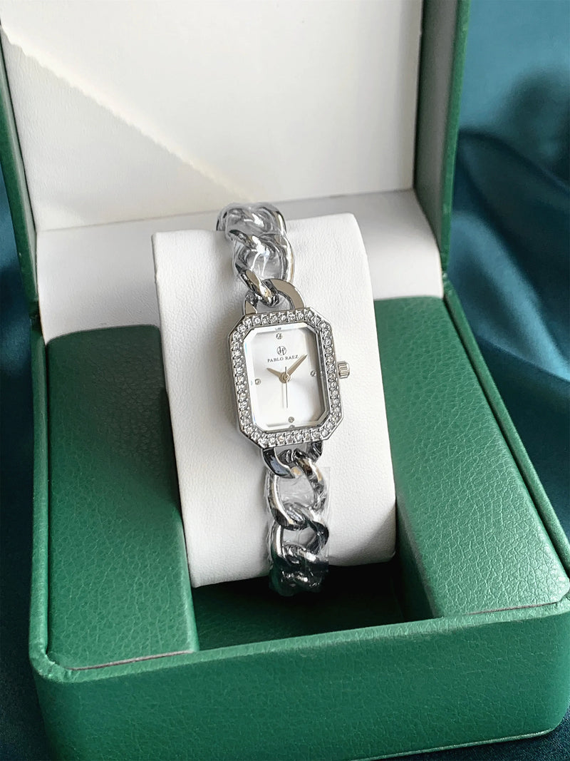 Elegant Diamond Stainless Steel Waterproof Wristwatch for Women