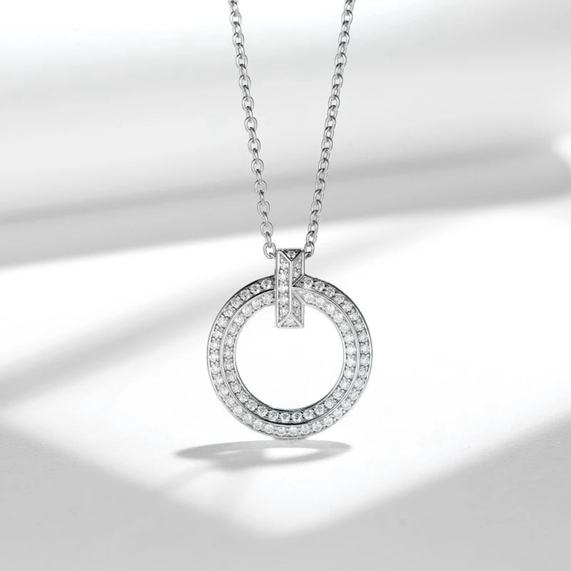 925 Sterling Silver VVS1 D Color Moissanite Diamond Pendant Necklace for Women