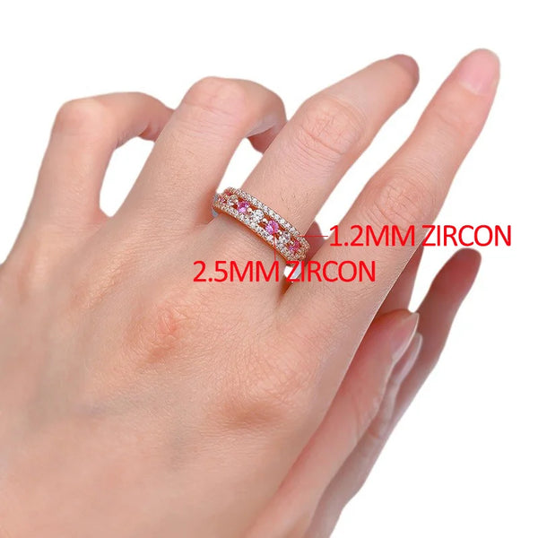 925 Sterling Silver Colorful Zircon Ring for Women