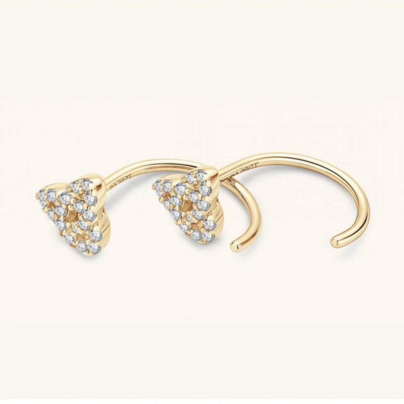 18K Gold Plated Sterling Silver Moissanite Diamond Hoop Earrings for Women