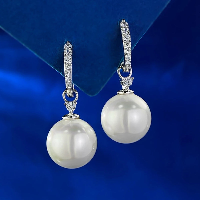 925 Sterling Silver Pearl Drop Earrings for Women