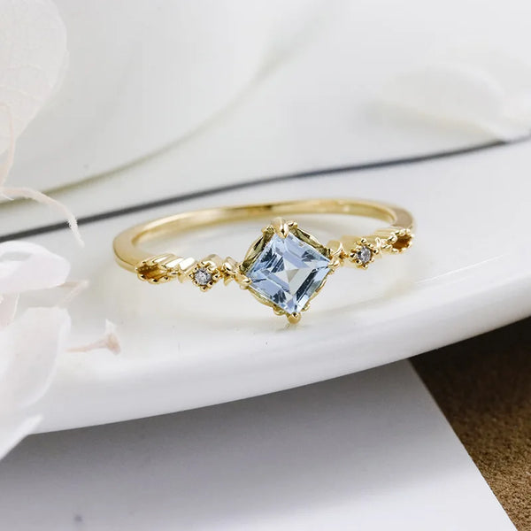 925 Sterling Silver Sky Blue Topaz Ring for Women