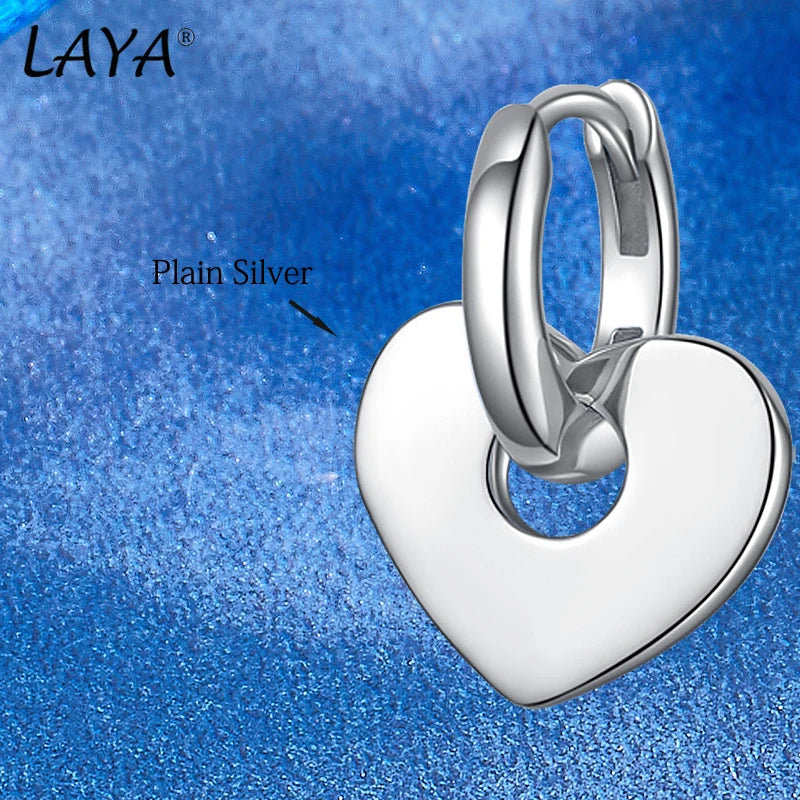 925 Sterling Silver Heart Drop Earrings for Women