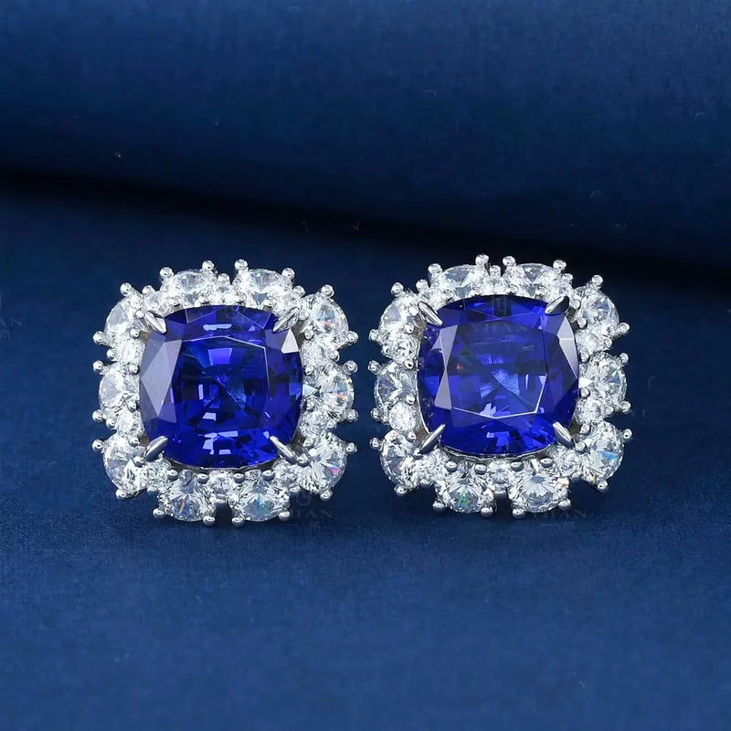 925 Sterling Silver Sapphire Earrings for Women