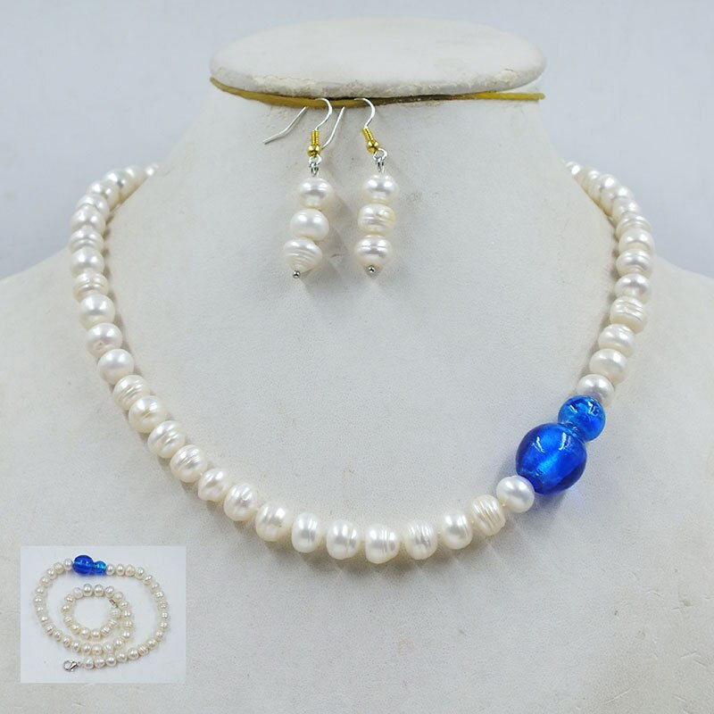 18K Gold Freshwater Pearl Necklace 8 MM for Women