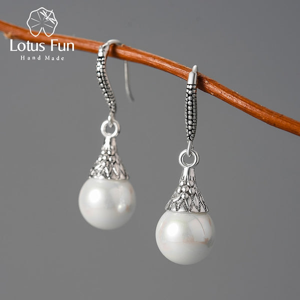 925 Sterling Silver Mother of Pearl Dangle Earrings for Women