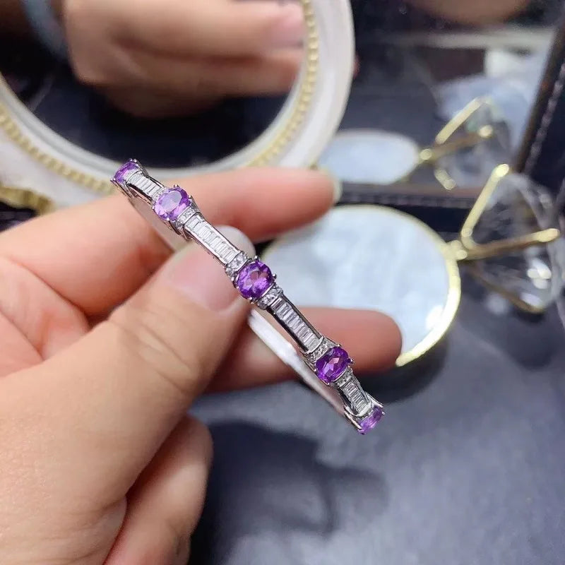 Sterling Silver Amethyst Bracelet for Women