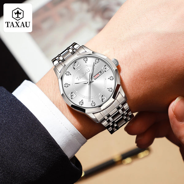 Stainless Steel Luxury Quartz Watch with Original Design for Men.