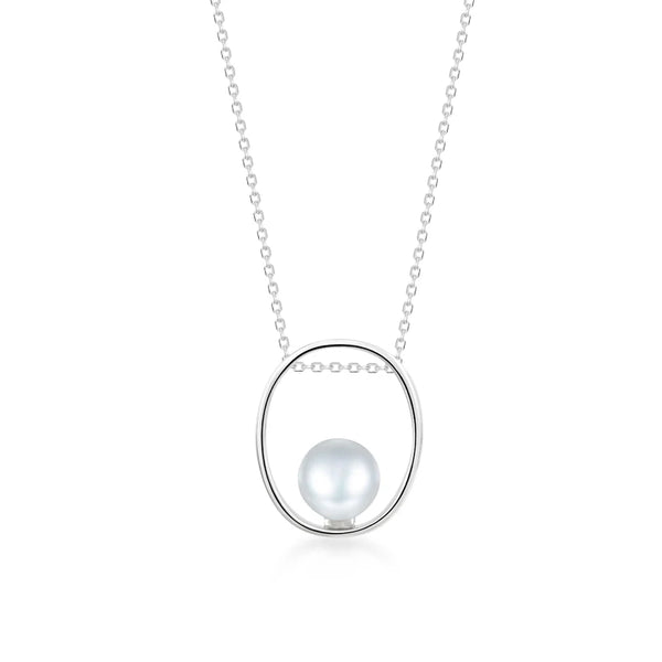 925 Sterling Silver Freshwater Pearl Necklace for Women