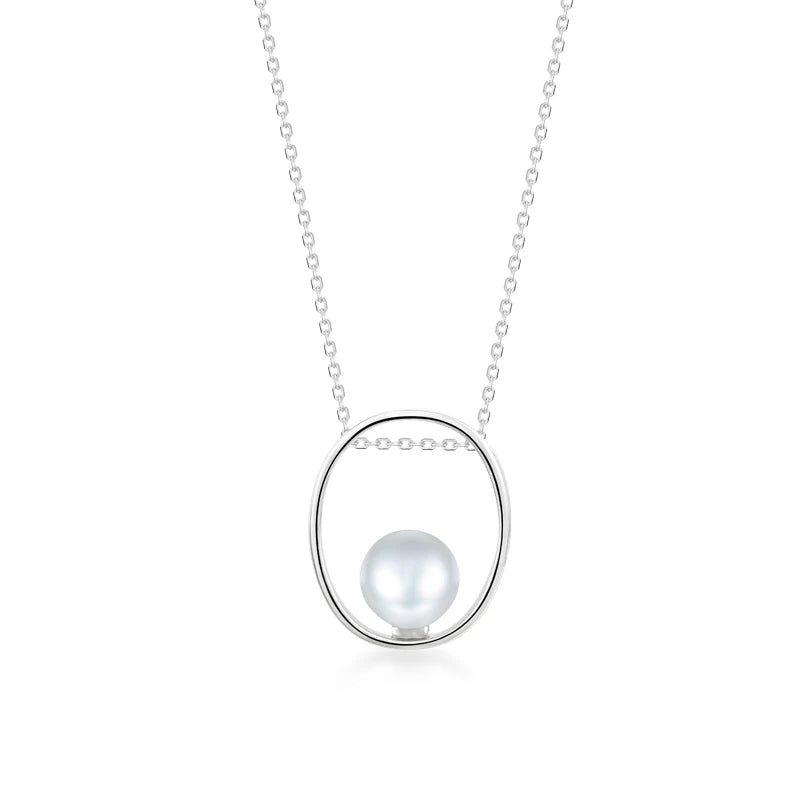 925 Sterling Silver Freshwater Pearl Necklace for Women