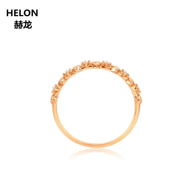 14k Rose Gold Natural Diamonds Heart Ring for Women