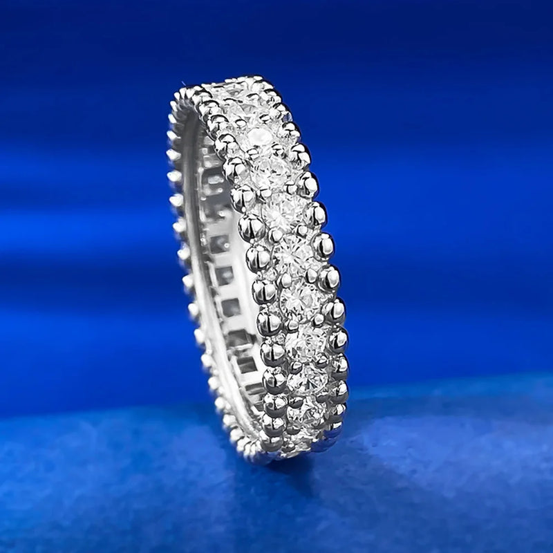 Sterling Silver High Carbon Diamond Ring for Women