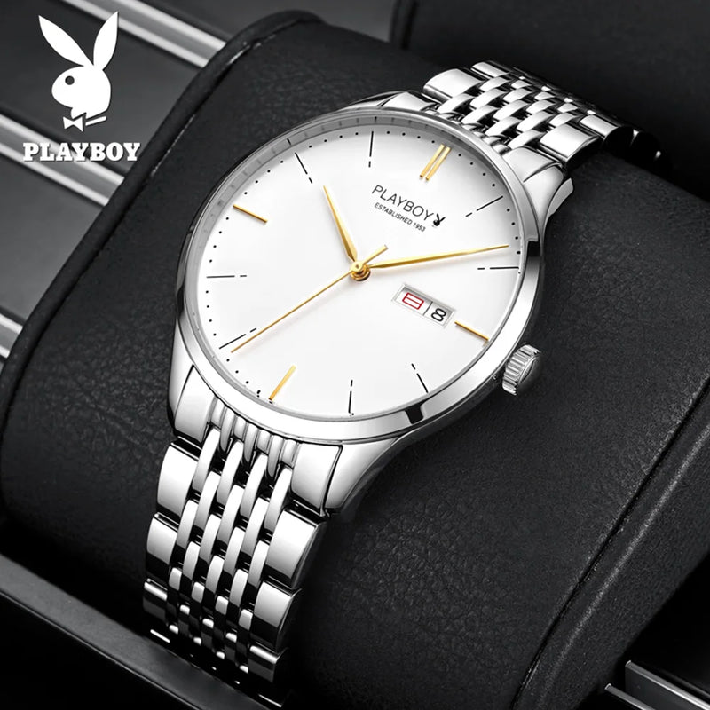 Stainless Steel Automatic Mechanical Watch Roman Dial Waterproof Date Luminous for Men