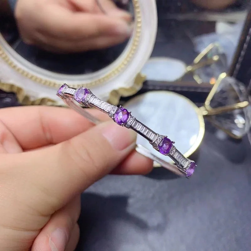 Sterling Silver Amethyst Bracelet for Women