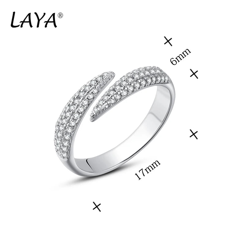 925 Sterling Silver, Zircon Pointed Ring, Irregular Design for Men and Women