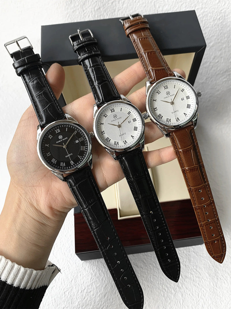 Luxury Fashion Quartz Calendar Casual Date Waterproof Business Wristwatch for Men