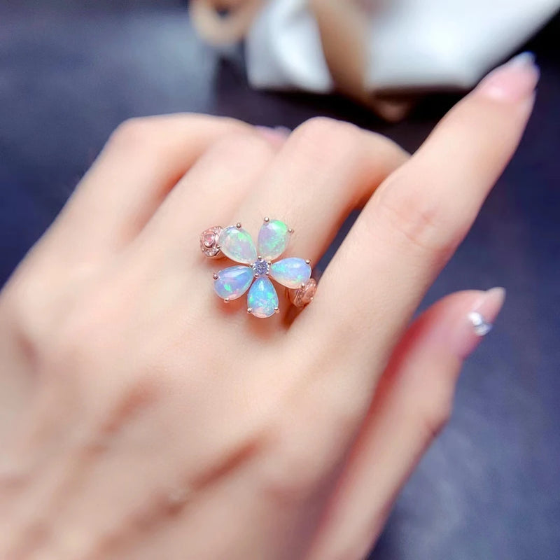 Sterling Silver Opal Ring Fashion Fine Jewelry for Women