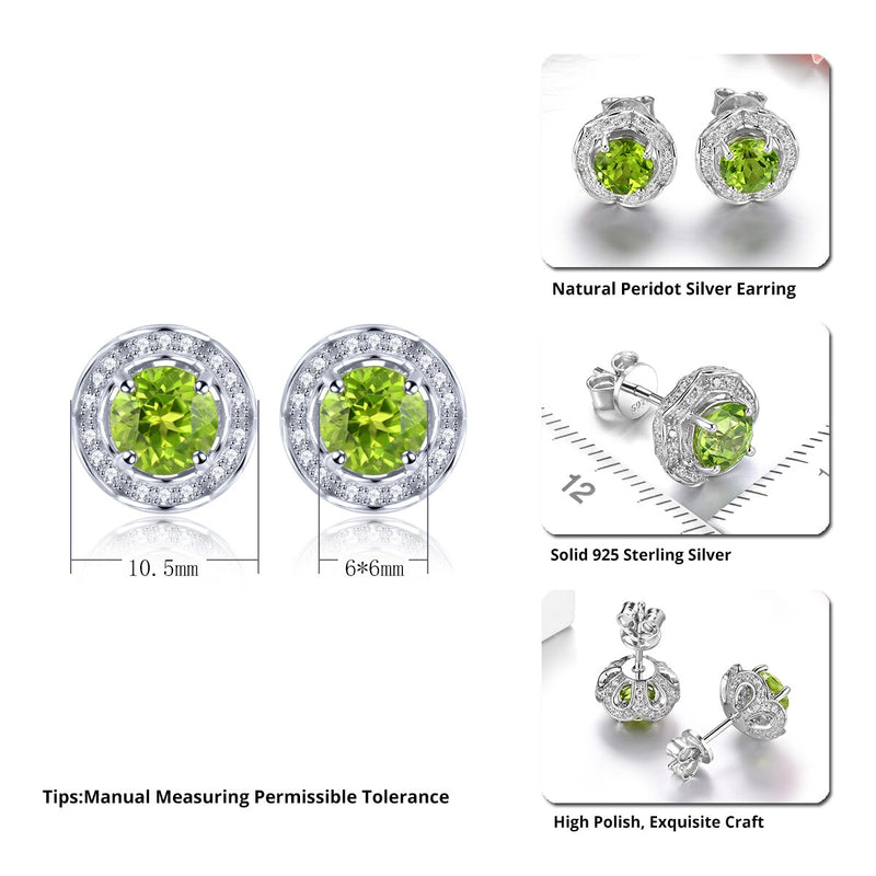 Sterling Silver 2.90 ctw Birthstone Stud Earrings for Women