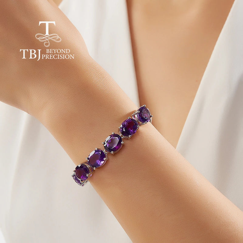 925 Sterling Silver Amethyst Bracelet for Women