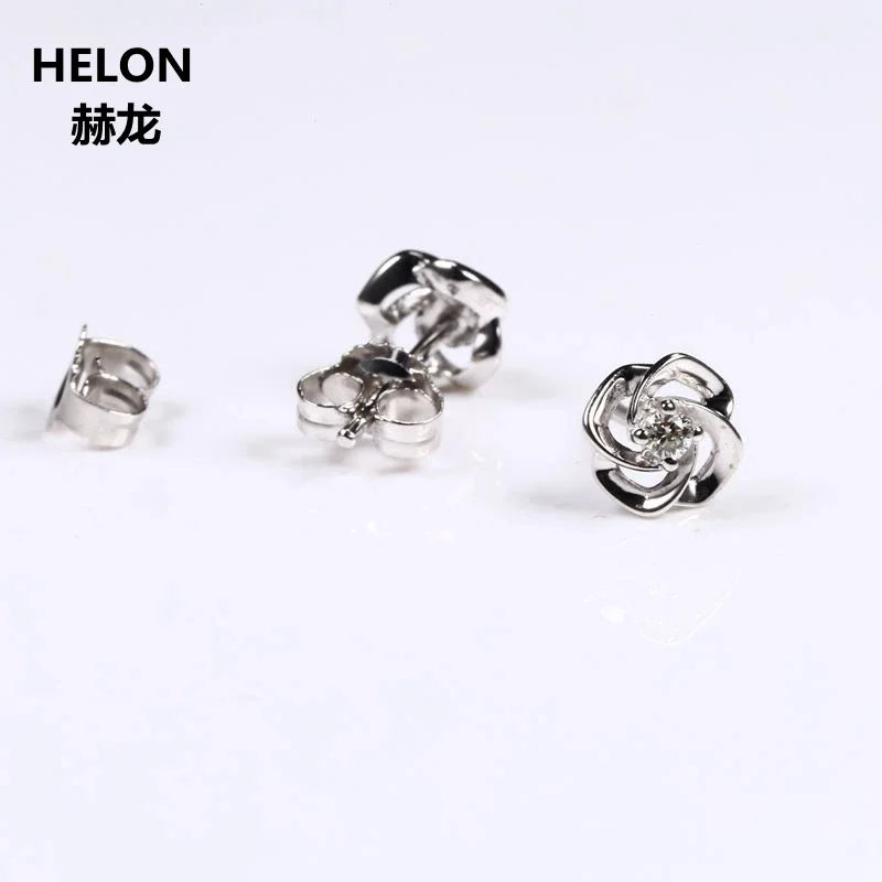 10k White Gold SI/H Natural Diamond Stud Earrings for Women