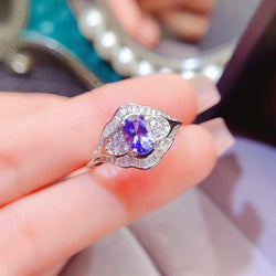 sterling Silver Tanzanite Ring for Women