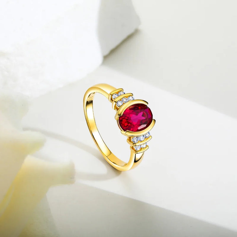 925 Sterling Silver, Ruby Ring for Women