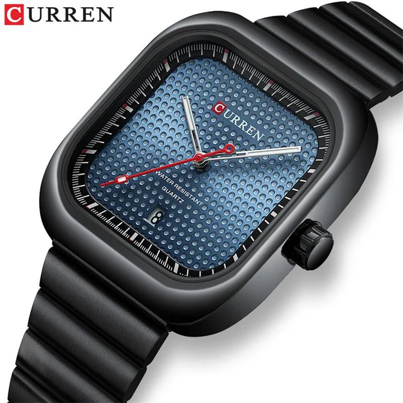 Stainless Steel Square Watch for Men