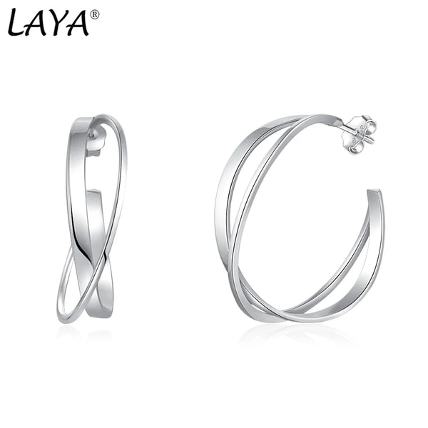 Sterling Silver X Shape Earrings For Women