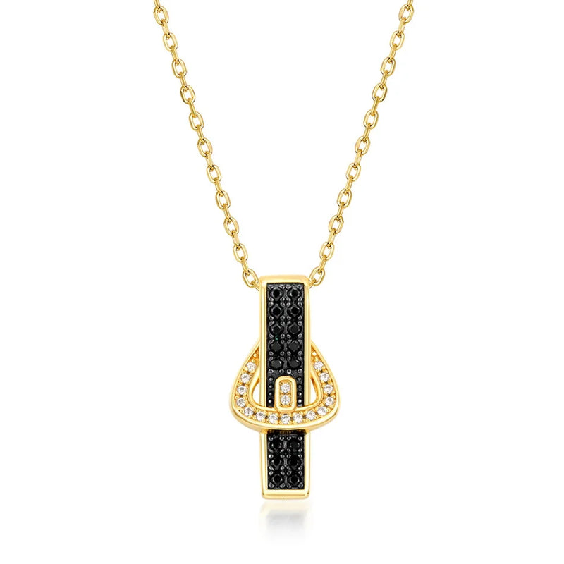 Sterling Silver Pendant Necklace with Gold Plating for Women