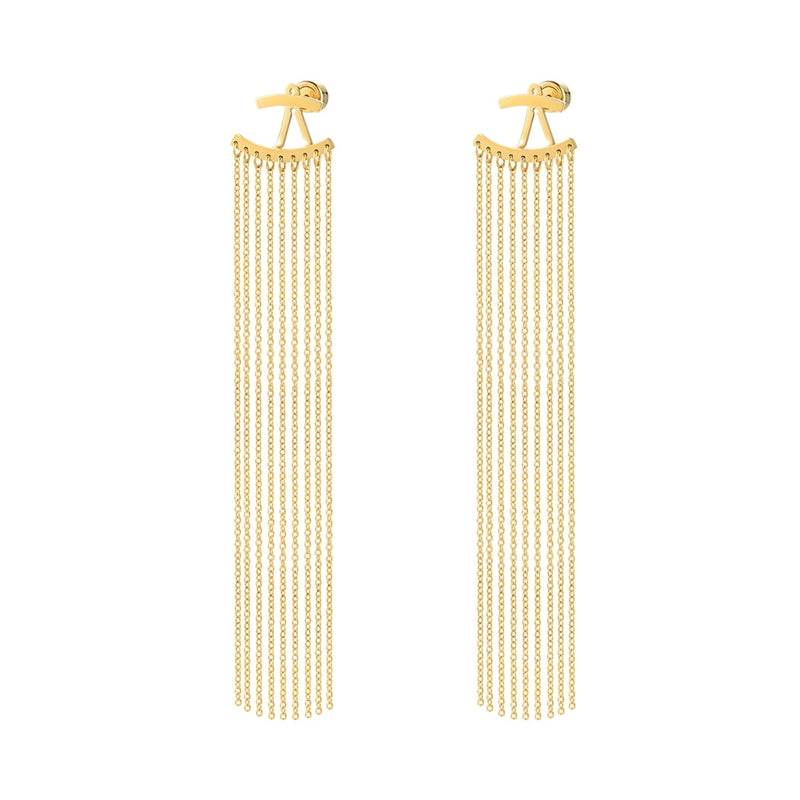Enfashion Long Tassels Dangle Earrings Gold Color Earings Drop Earrings For Women Long Earring Fashion Jewelry brinco