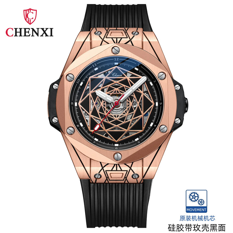 Stainless Steel Skeleton Automatic Men's Watch