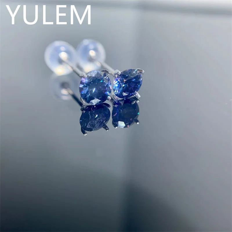 White Gold 1 Carat Diamond Stud Earrings for Women