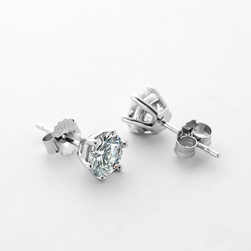 OEVAS Real 1 Carat D Color Moissatine Stud Earrings For Women 18K Gold Color 925 Sterling Silver Wedding Party Fine Jewelry