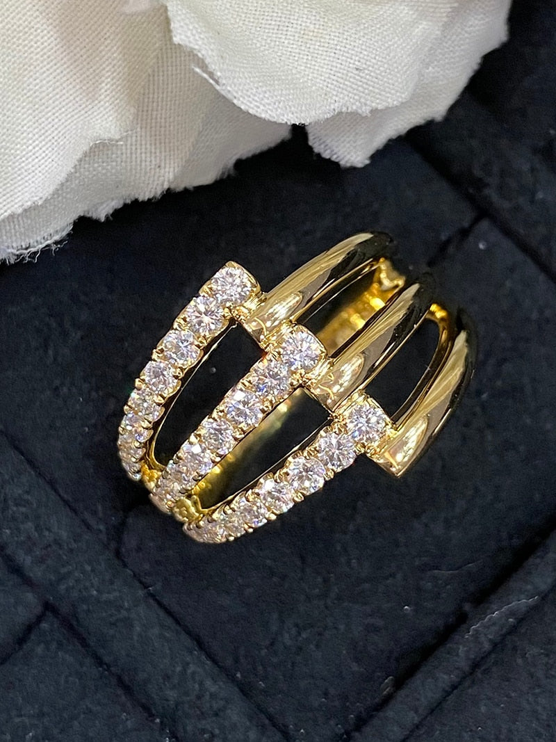 18K Gold & Diamond Two-Tone Wedding Band for Women