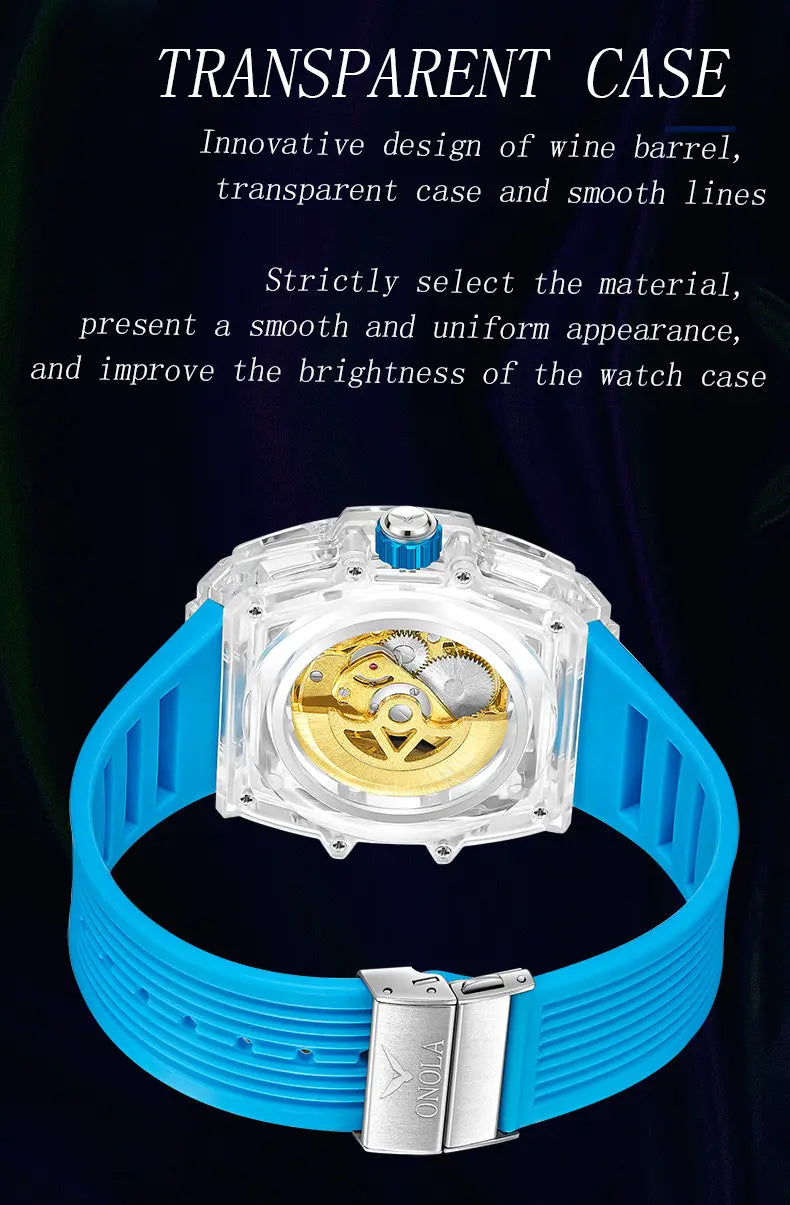 Transparent Plastic Luxury Mechanical Watch for Men