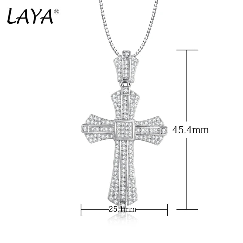 Sterling Silver Full Zircon Cross Pendant for Women