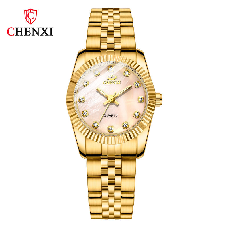 Golden Stainless Steel Quartz Watch for Women