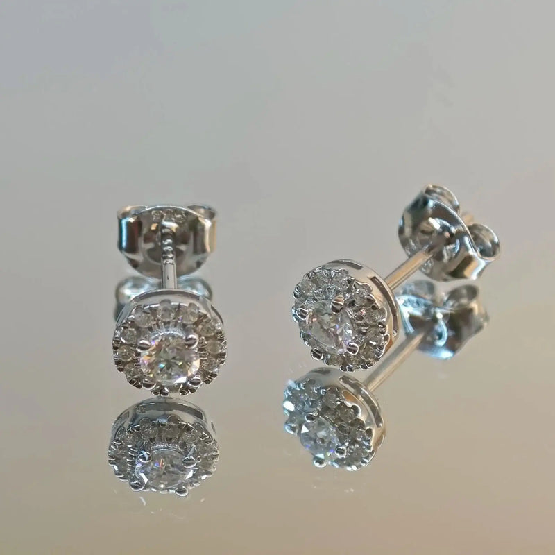 Sterling Silver White 0.32ctw Moissanite Stud Earrings for Women