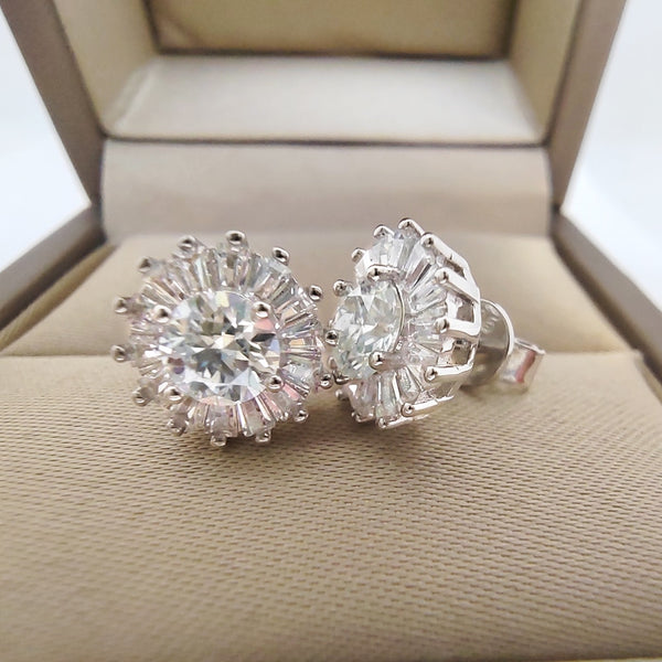 S925 Silver 0.5CT Moissanite Earrings for Women