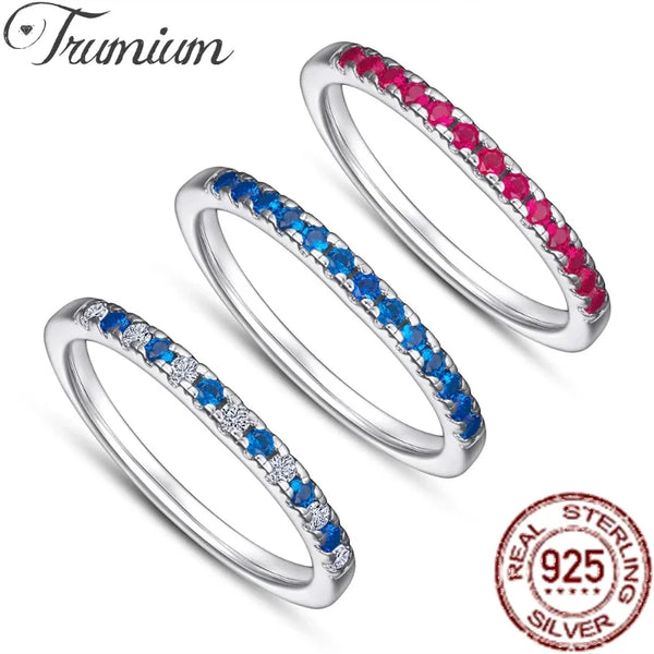 Sterling Silver Eternity Ring with Round Cut Sapphire Created CZ Diamond 1.00ct, for Women