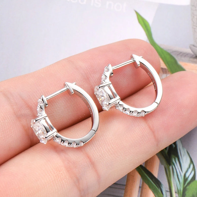 18K Gold Plated Sterling Silver Moissanite Drop Earrings for Women