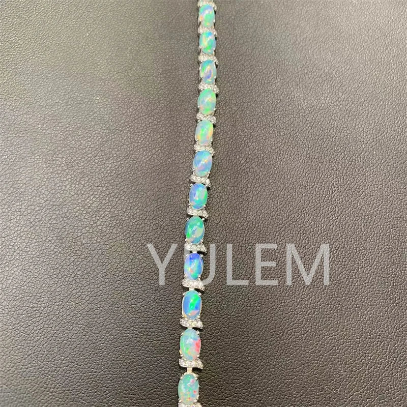 925 Silver Natural Opal Bracelet for Women