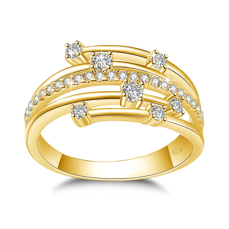 Yellow Gold Moissanite Eternity Band for Women