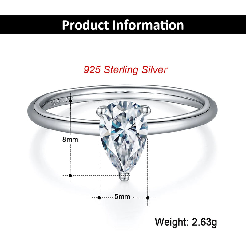 925 Silver Brilliant Moissanite Pendant Necklace for Women