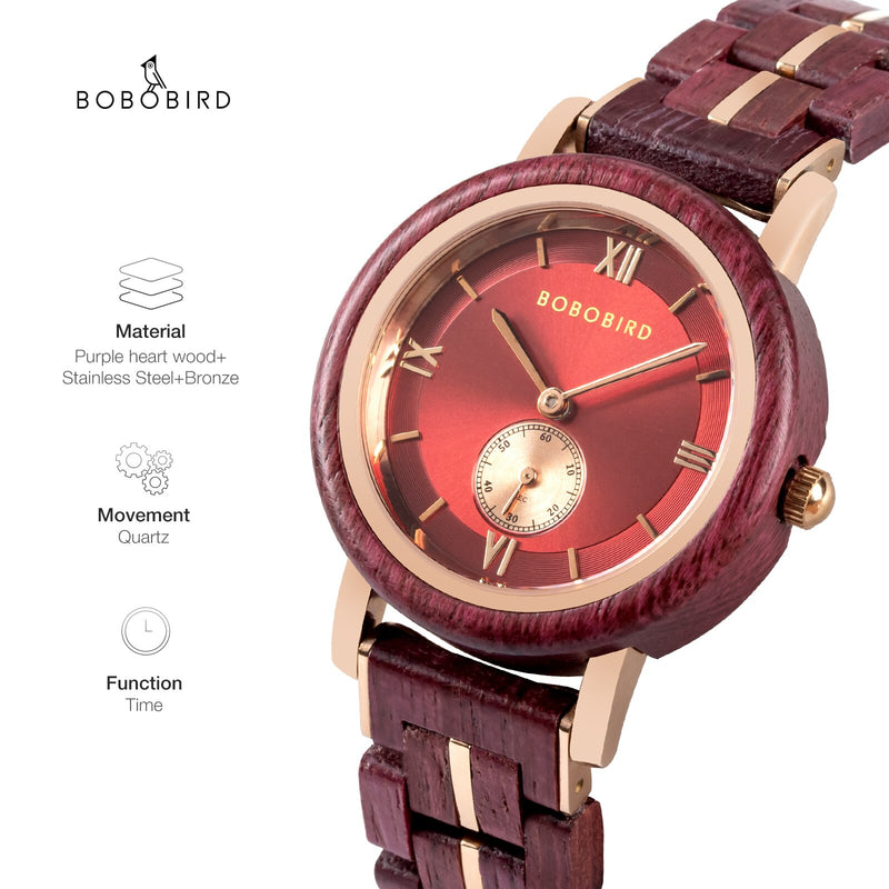 Wooden Watch for Women Simple Quartz Wristwatch