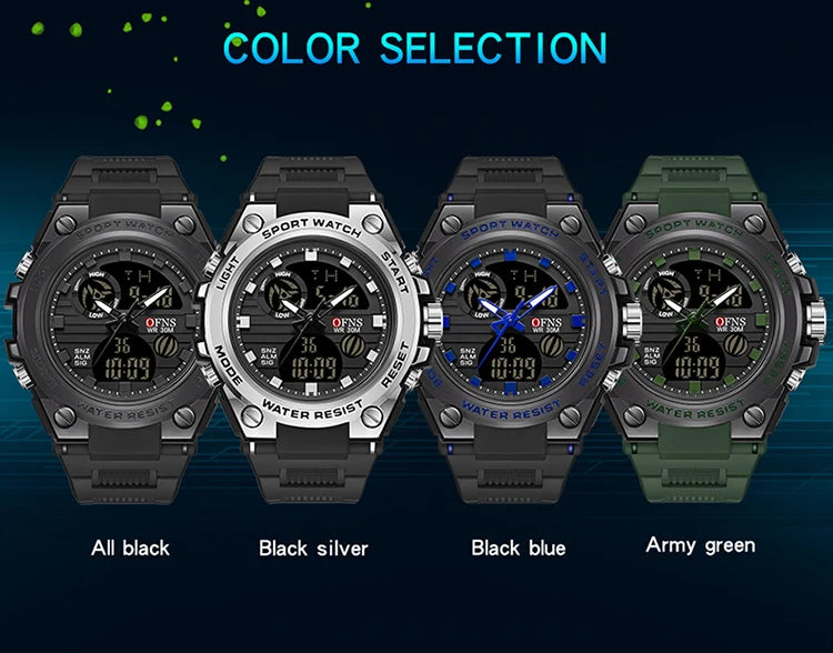 Stainless Steel LED Digital Watch with Date and Alarm for Men