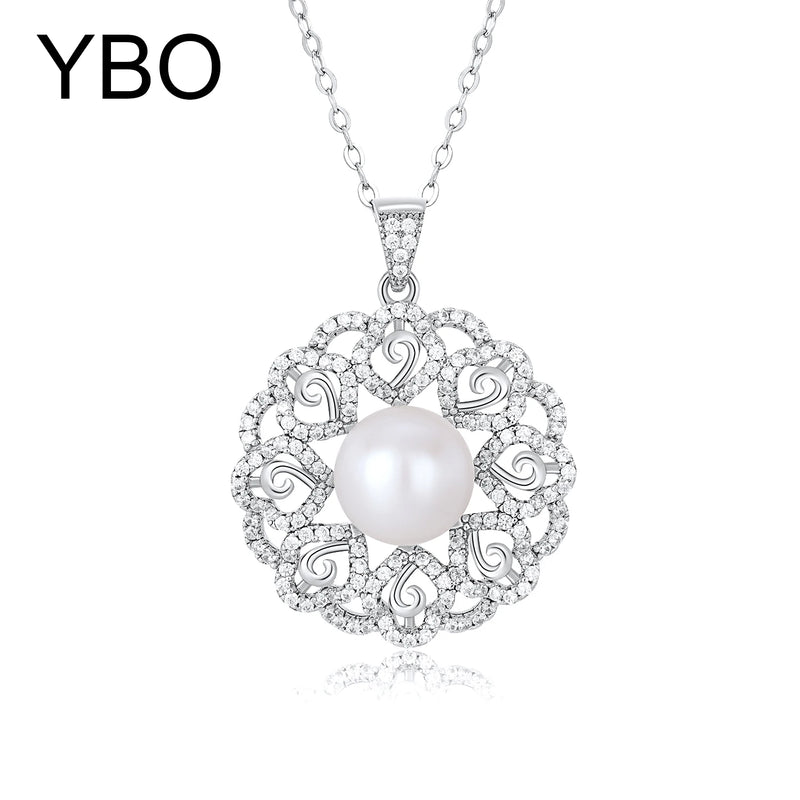 925 Sterling Silver Freshwater Pearl Pendant Necklace for Women