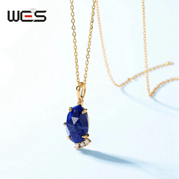 925 Sterling Silver Lapis Lazuli Pendant for Women