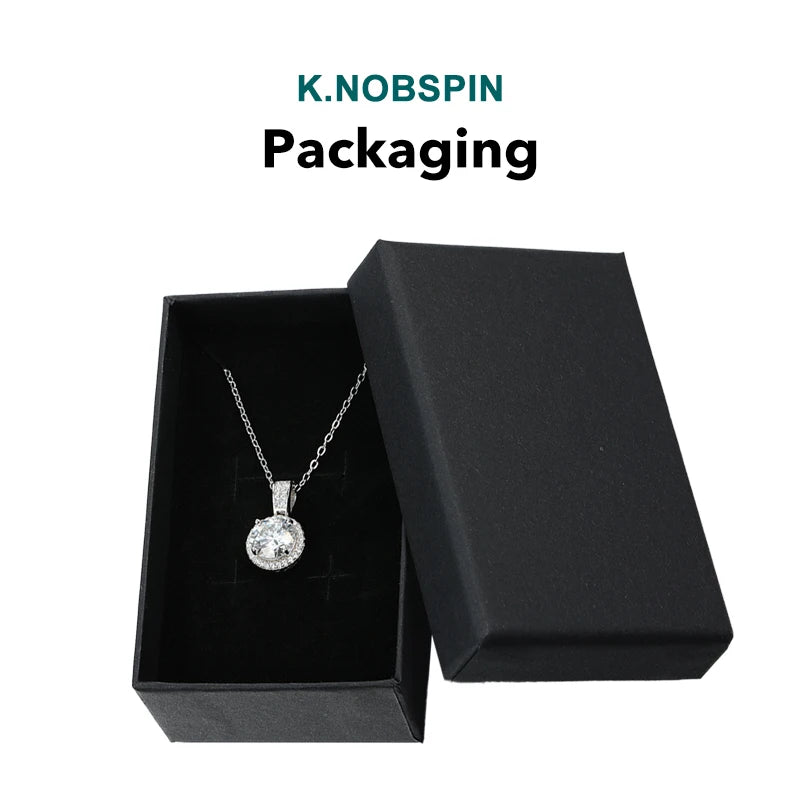 925 Sterling Silver Moissanite Pendant Necklace for Women